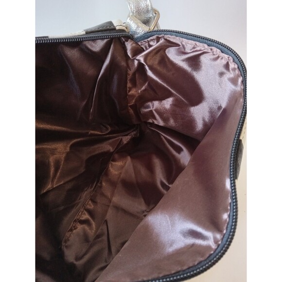 Unbranded Black & White Striped Beetlejuice Inspired Bag w/ Silver Adj Strap - Picture 10 of 13